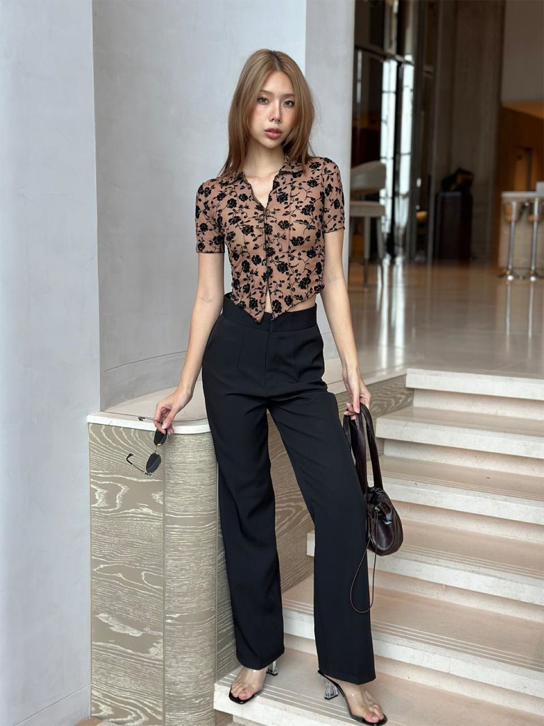 StyleAsh Women Color Pop Straight Leg Pants Straight Fit High-Rise Trousers