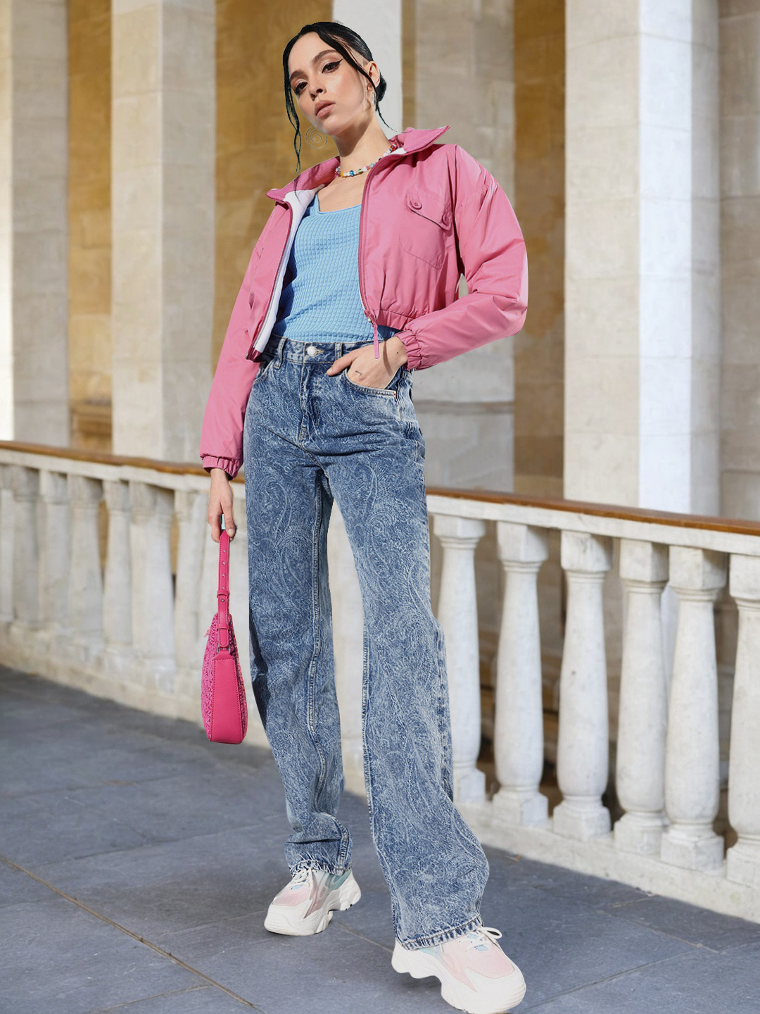 Mast & Harbour Crop Puffer Jacket