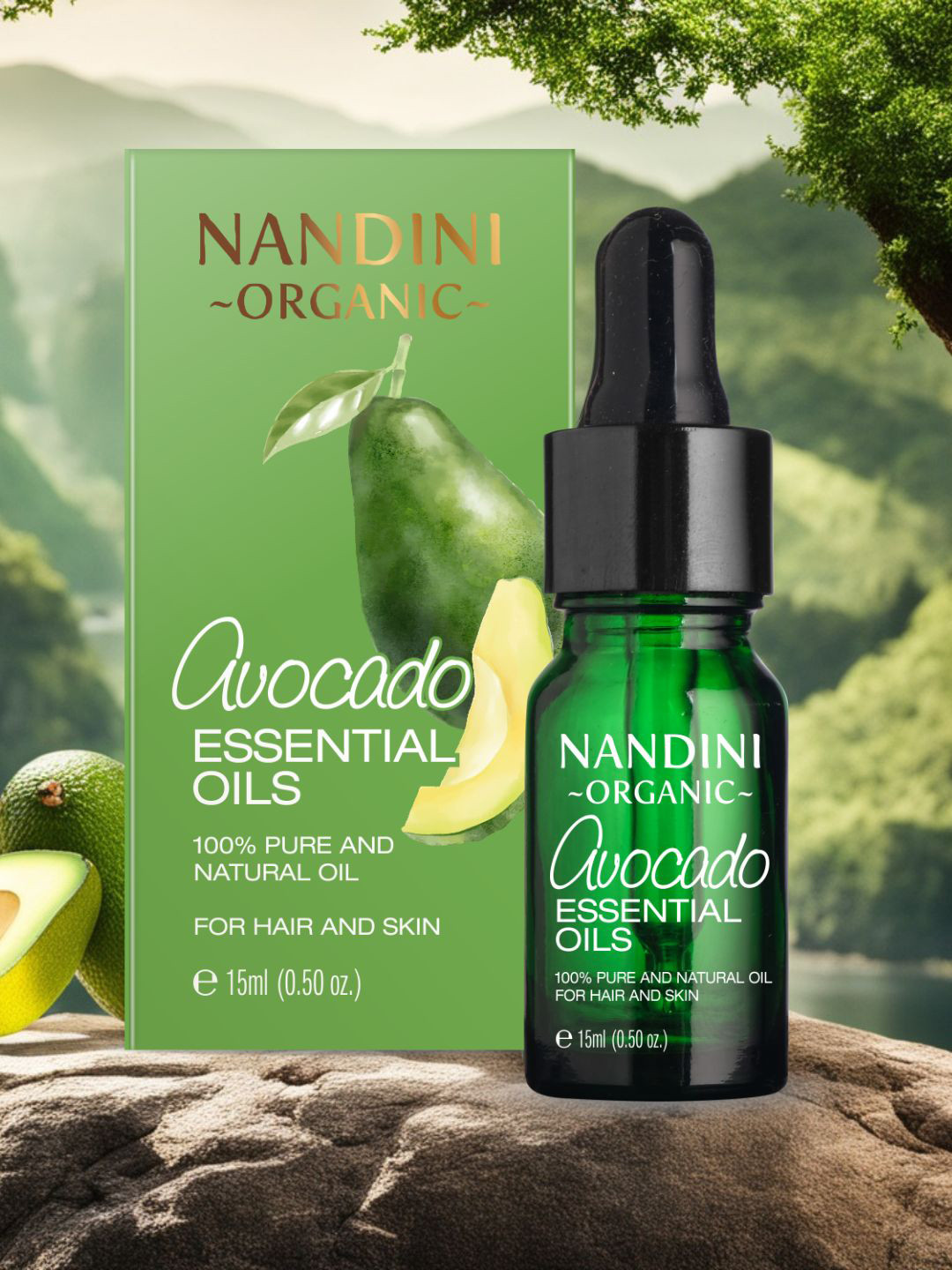 Nandini Organic Avocado Essential Oil For Hair & Skin- 15 ml