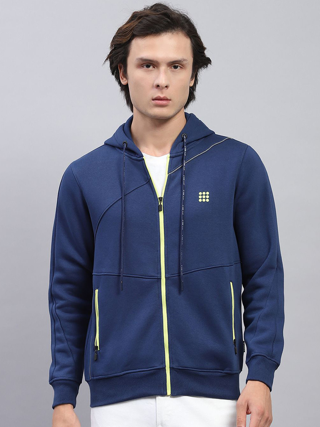 rock.it Men Front-Open Cotton Hooded Sweatshirt
