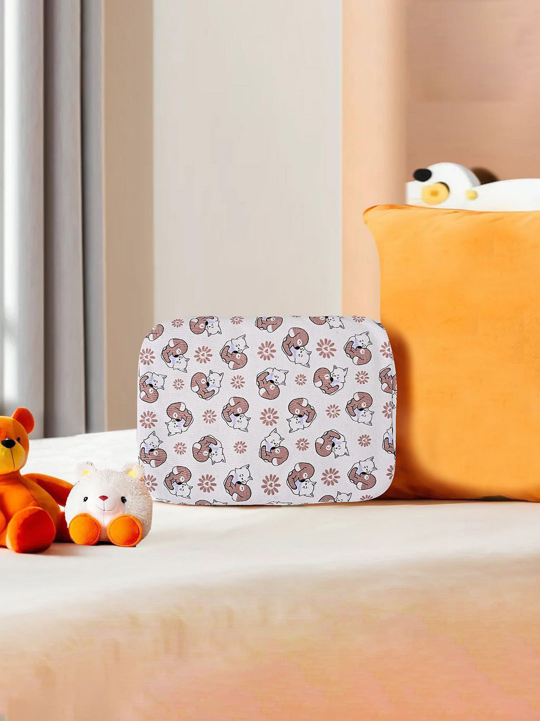 Kuber Industries Comfy Hosiery Printed Cotton Baby Sleep Pillow for Baby Head Shaper