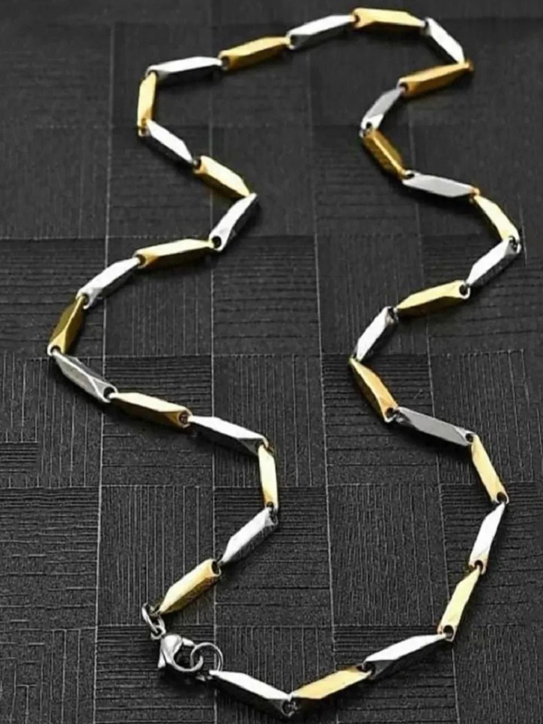 V FASHION JEWELLERY Unisex Gold-Plated Two Toned Chain