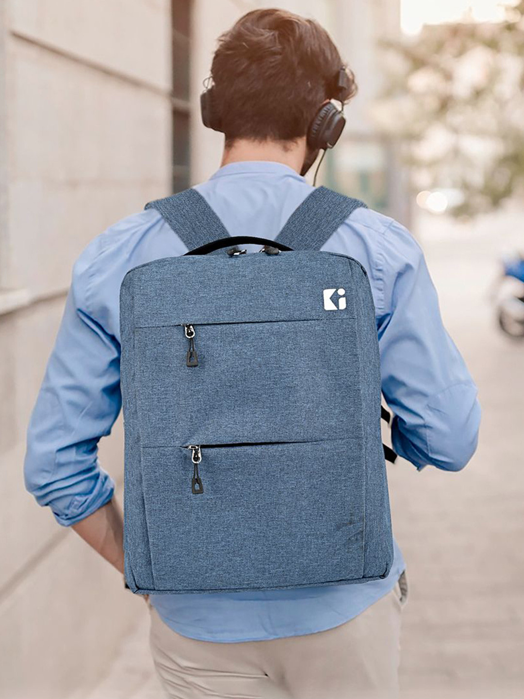 Kuber Industries Office Bags for Men Anti-Theft Laptop Bag College Business & Women Blue