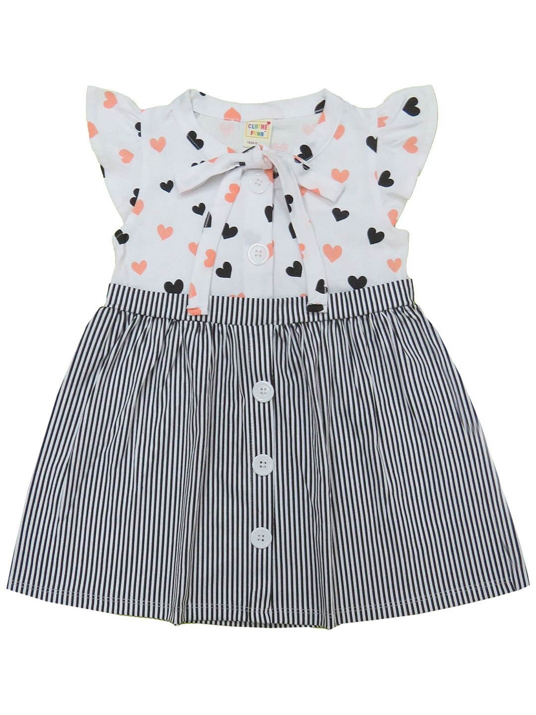 Clothe Funn Girls Striped A-Line Cotton Dress