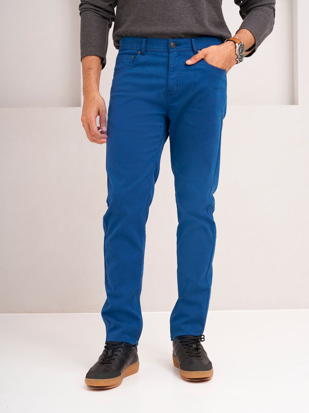 The Pant Project Men Imperial Blue Jino Slim Fit Stretchable Cotton Jeans