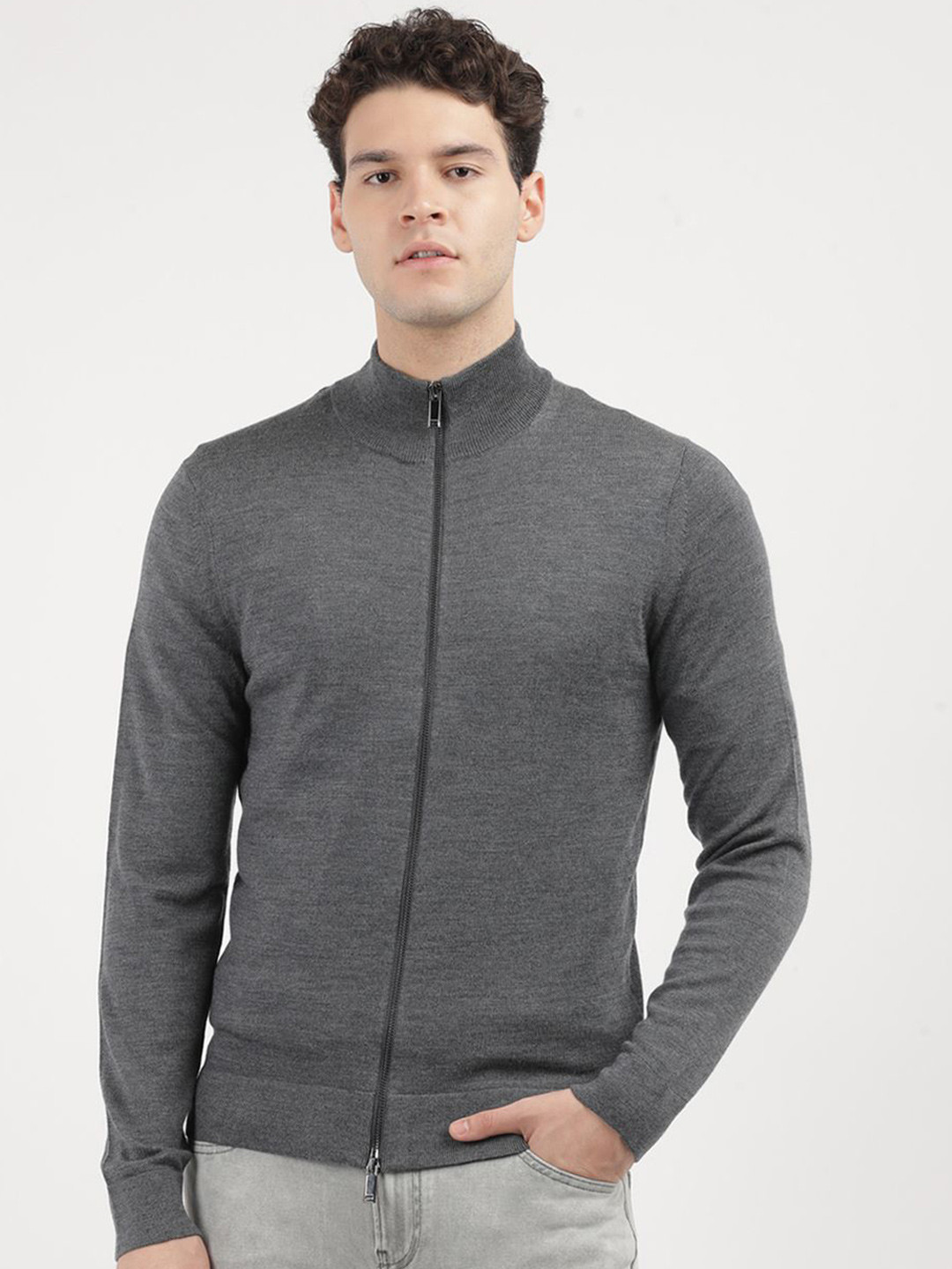 Calvin Klein Jeans Men Turtle Neck Front-Open Sweaters