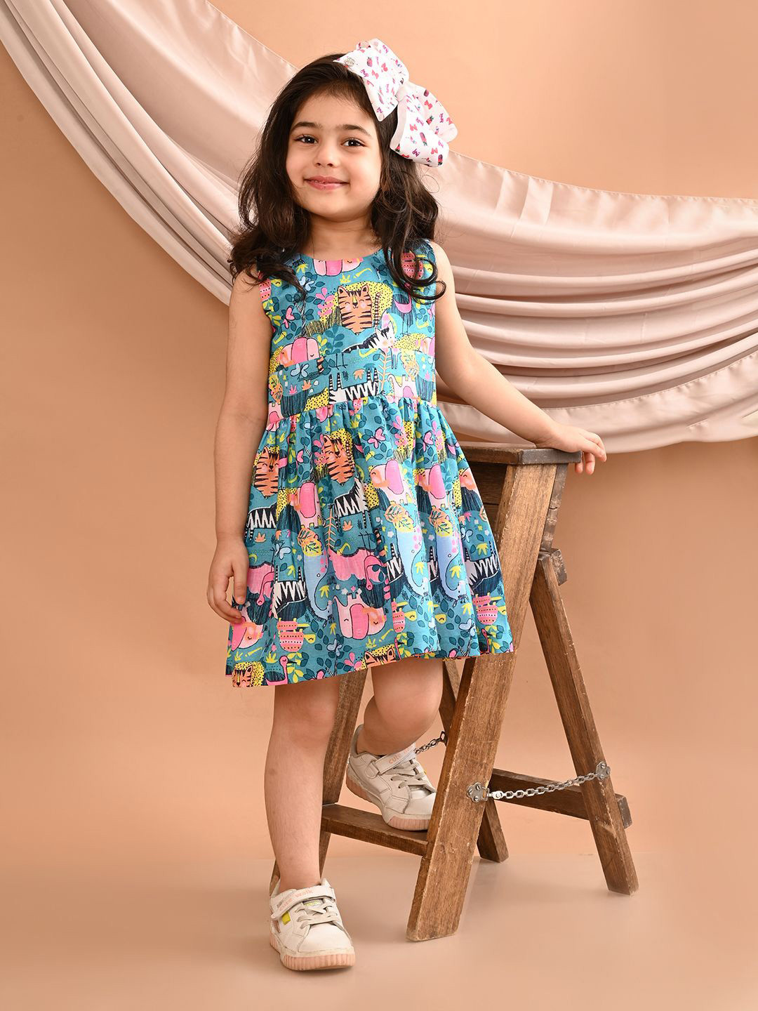 Bedtime Story Girls Animal Print Fit & Flare Dress