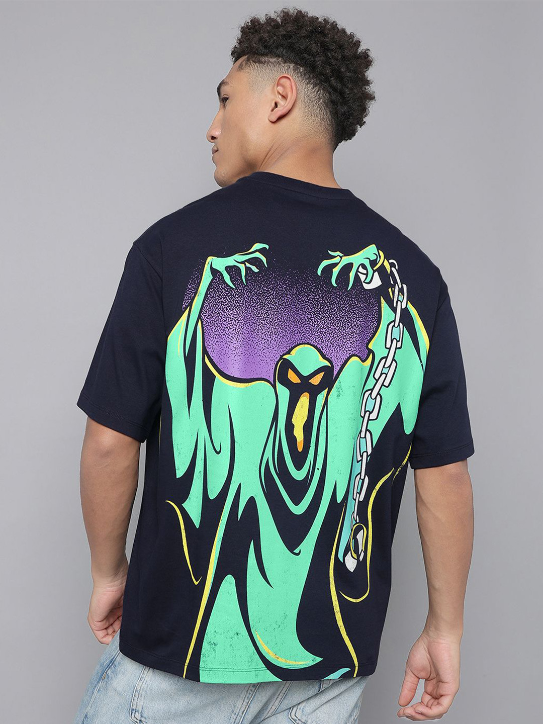 Free Authority Men Scooby Doo Printed Pure Cotton Oversized Tshirt