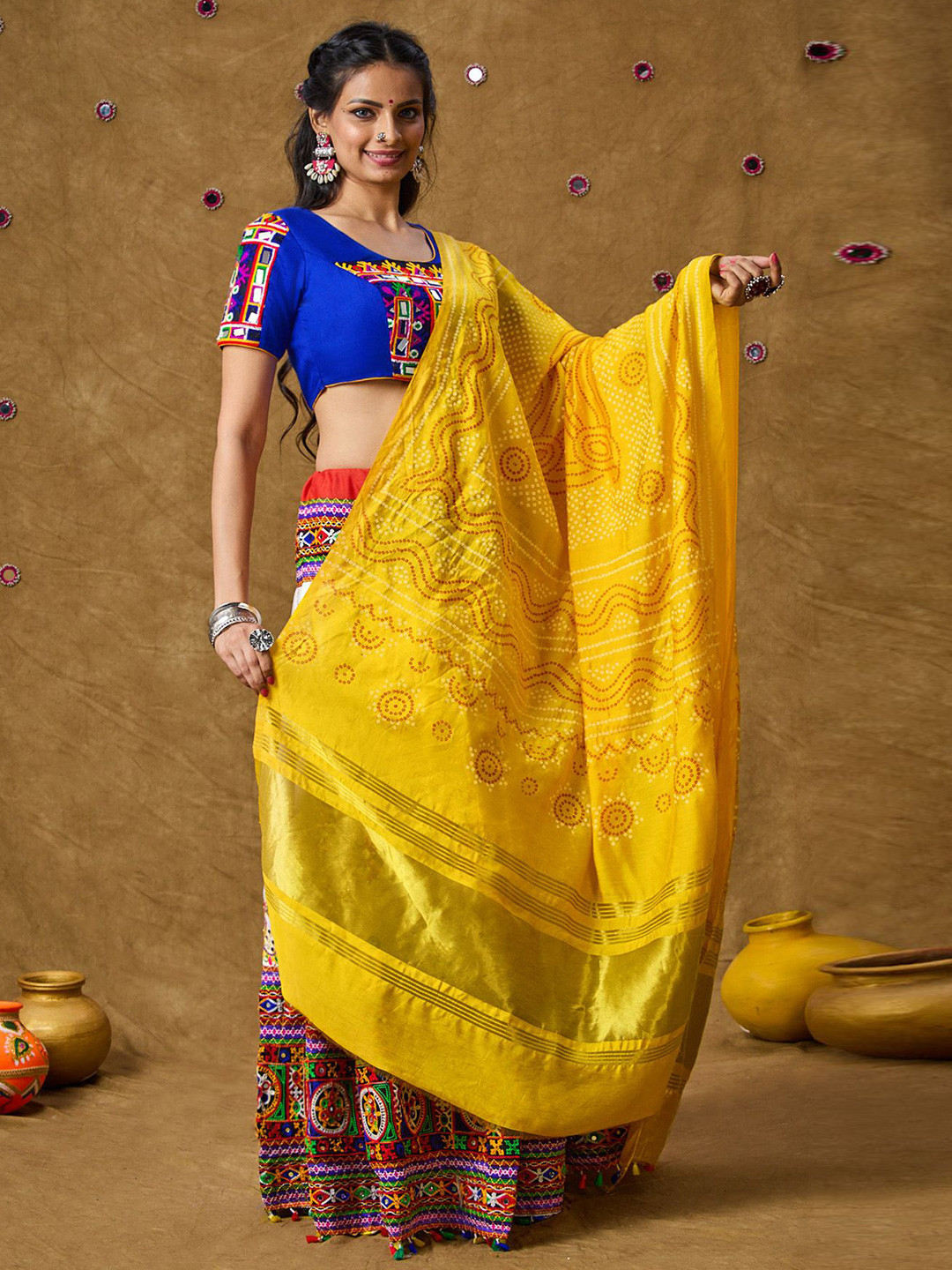 SALWAR STUDIO Bandhani Printed Garba Dupatta