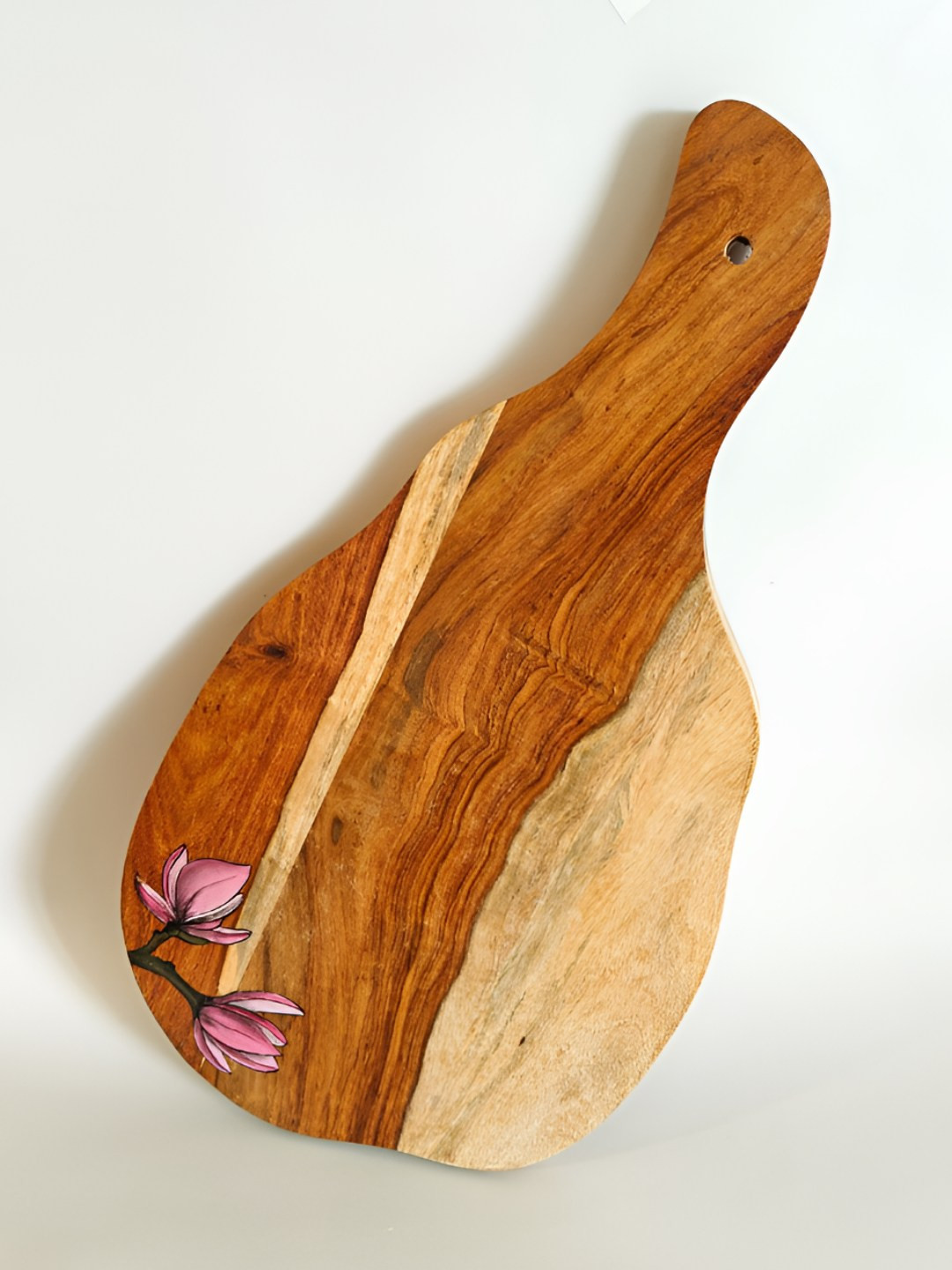 One Posh Home Pink & Brown Wooden Serving Platter