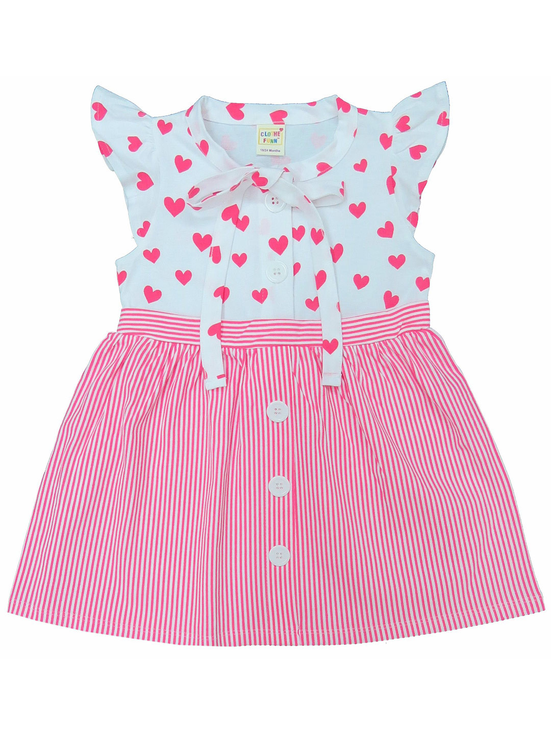 Clothe Funn Girls Conversational Printed Fit and Flare Dress