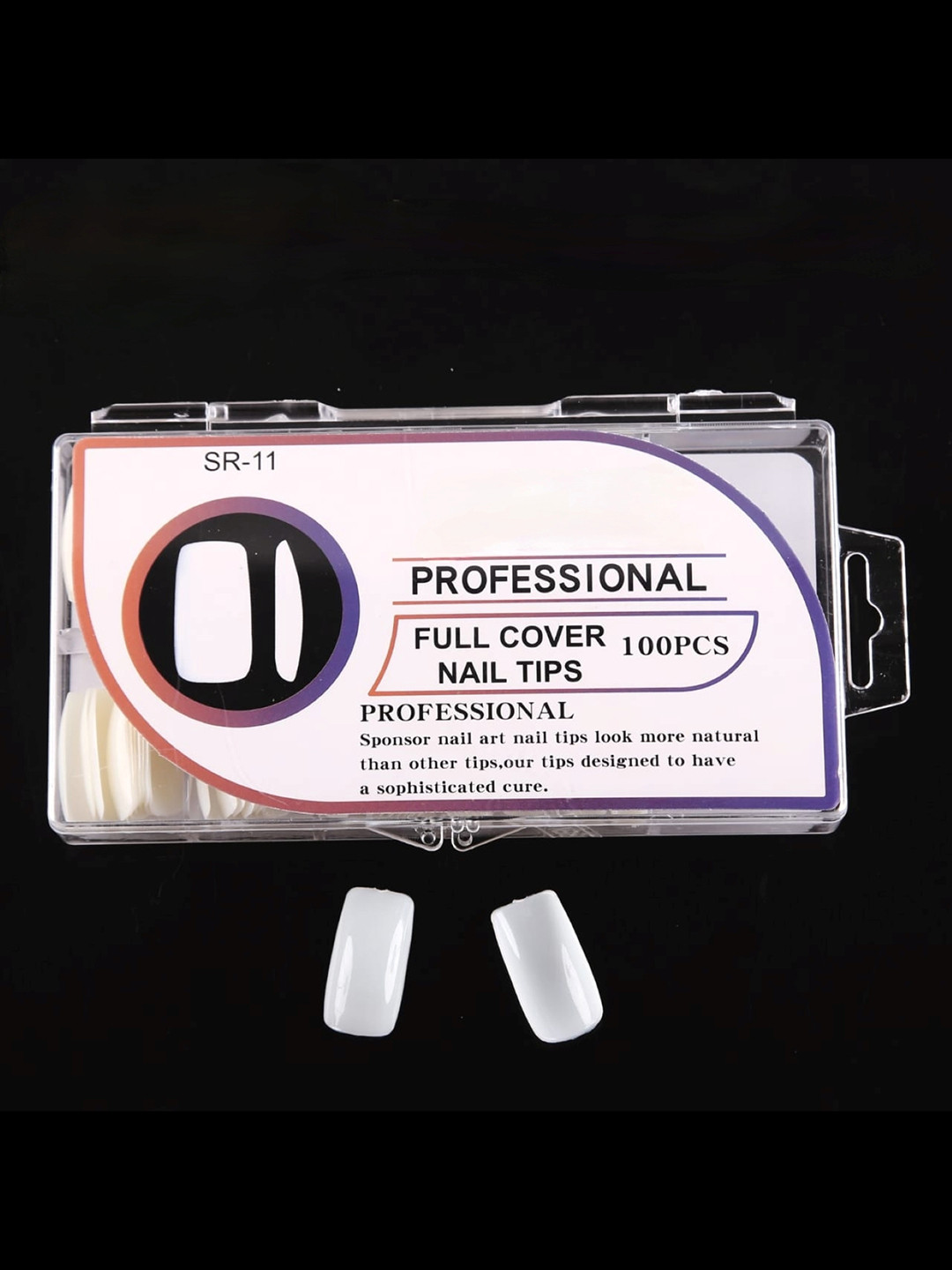 RANORE 100 Pcs Acrylic Press-On Full Cover Nail Extension Tips - White