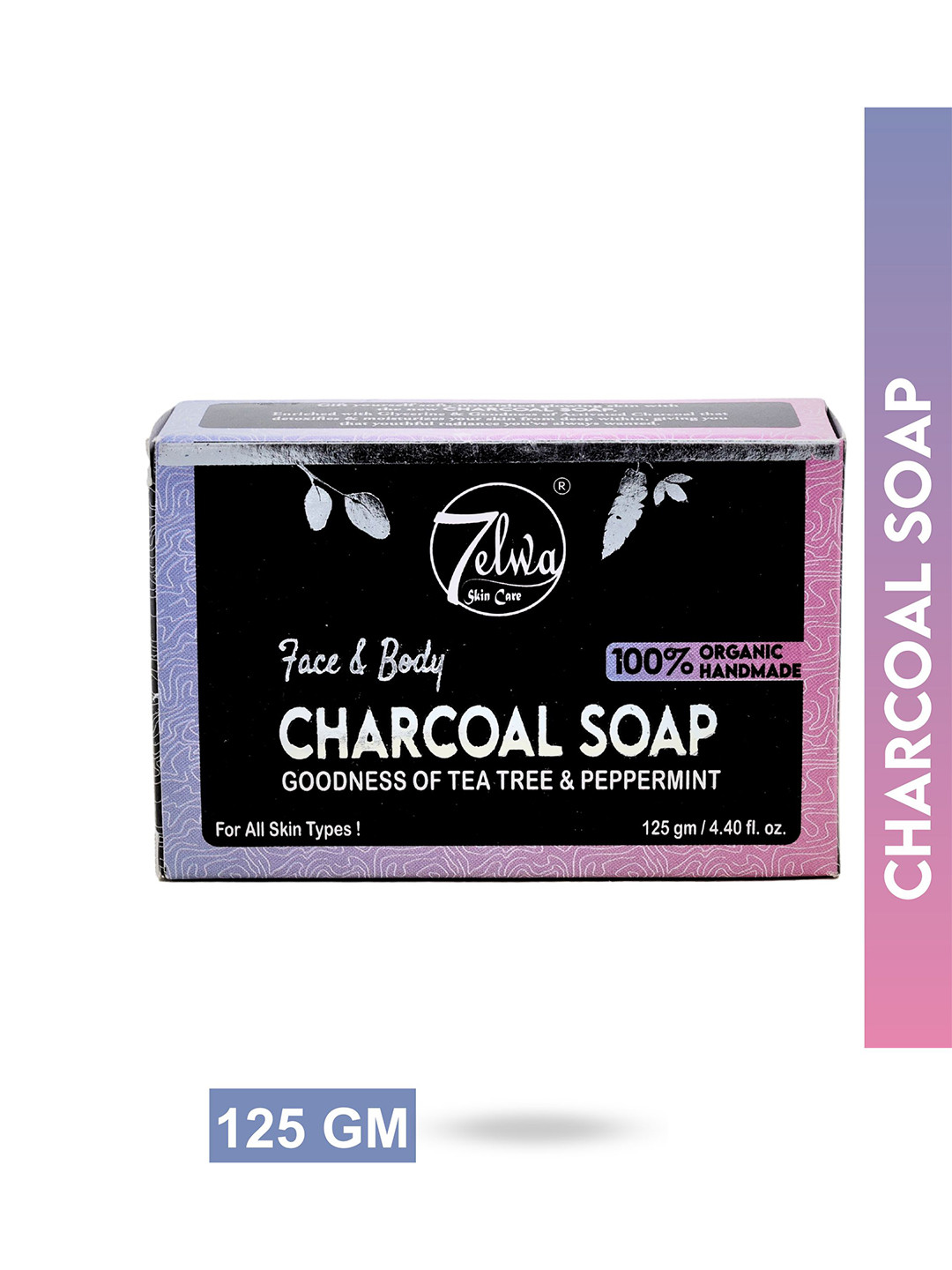 7ELWA Activated Charcoal Soap With Goodness Of Tea Tree & Peppermint -125g