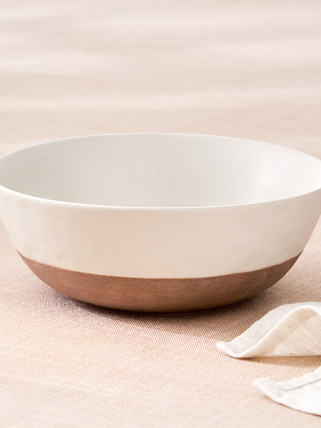 Home Centre Natura White Stoneware Glossy Cereal Bowl 550ml