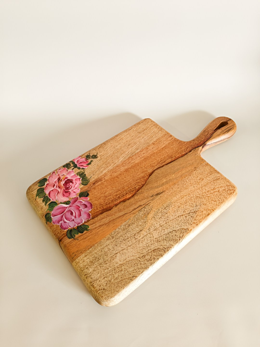 One Posh Home Pink & Brown Wooden Serving Platter