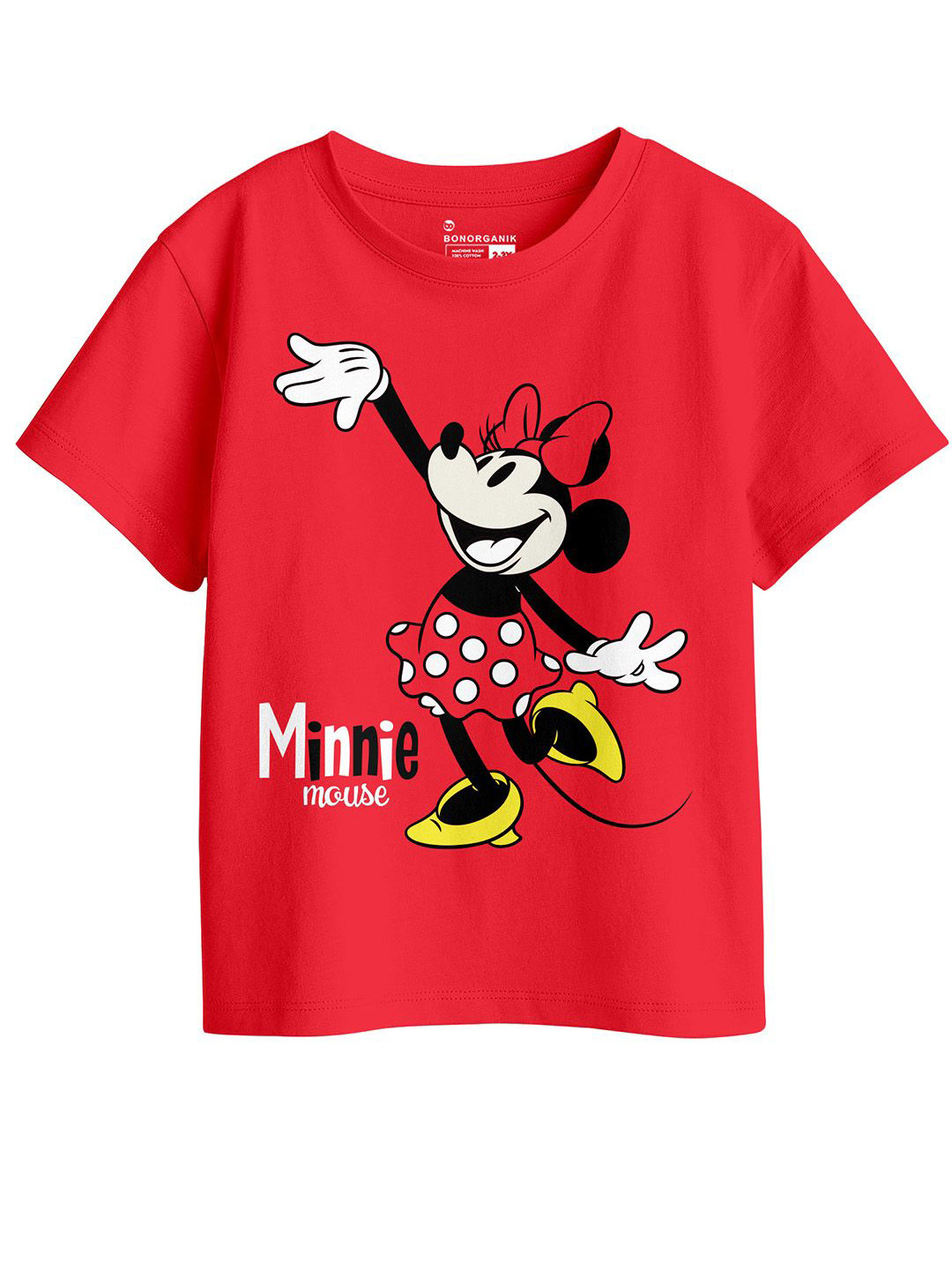 BonOrganik Girls Graphic Printed Round Neck Cotton T-shirt