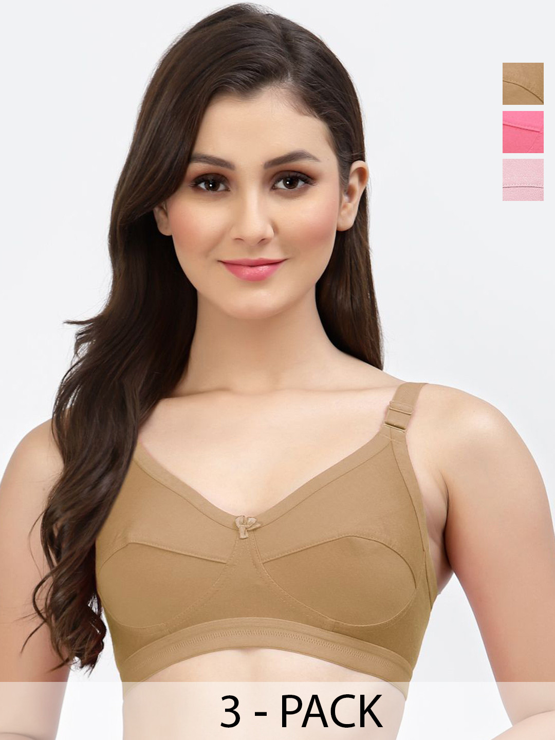 SHYAM SONS FLAIR Nude, Peach, Pink Non-Wired Non Padded Minimizer Full Coverage Bra