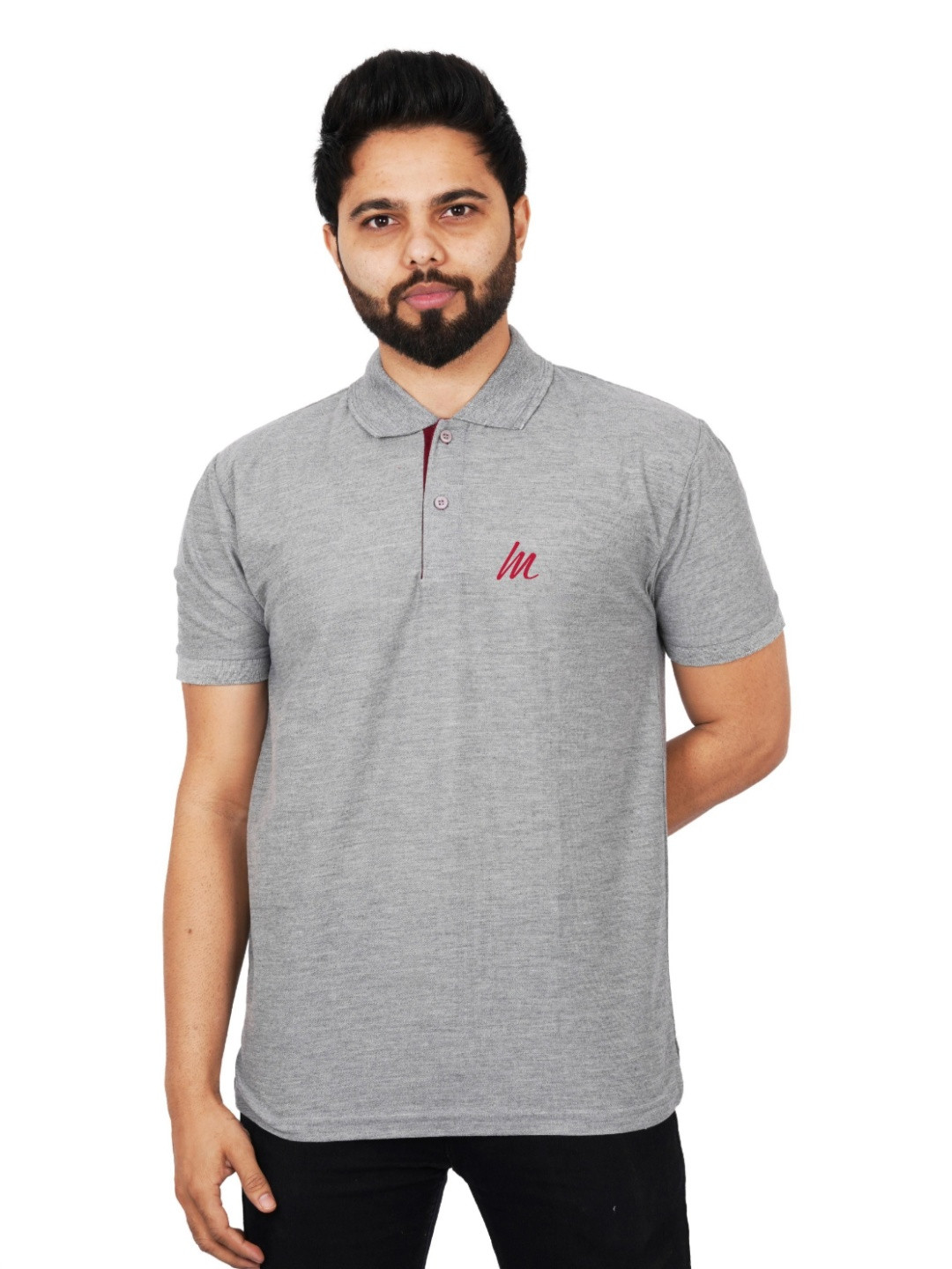 LA MILANO Men Solid Polo Collar T-shirt
