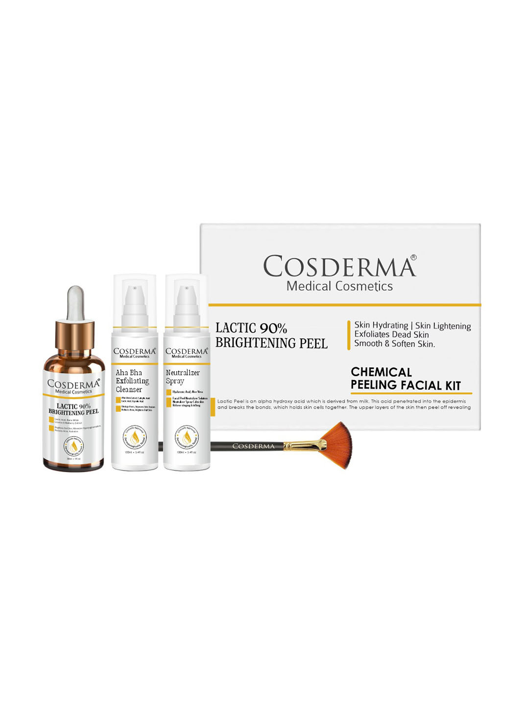COSDERMA Lactic 90% Brightening Peel Facial Kit