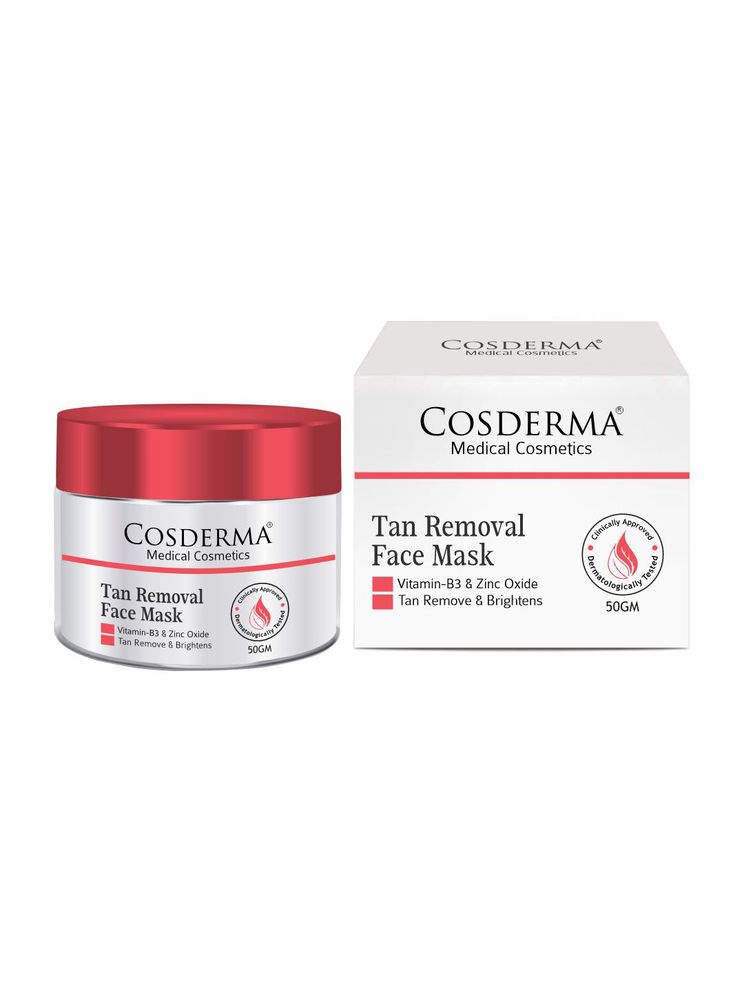 COSDERMA Tan Removal Face Mask With Vitamin B3 & Zinc Oxide-50g