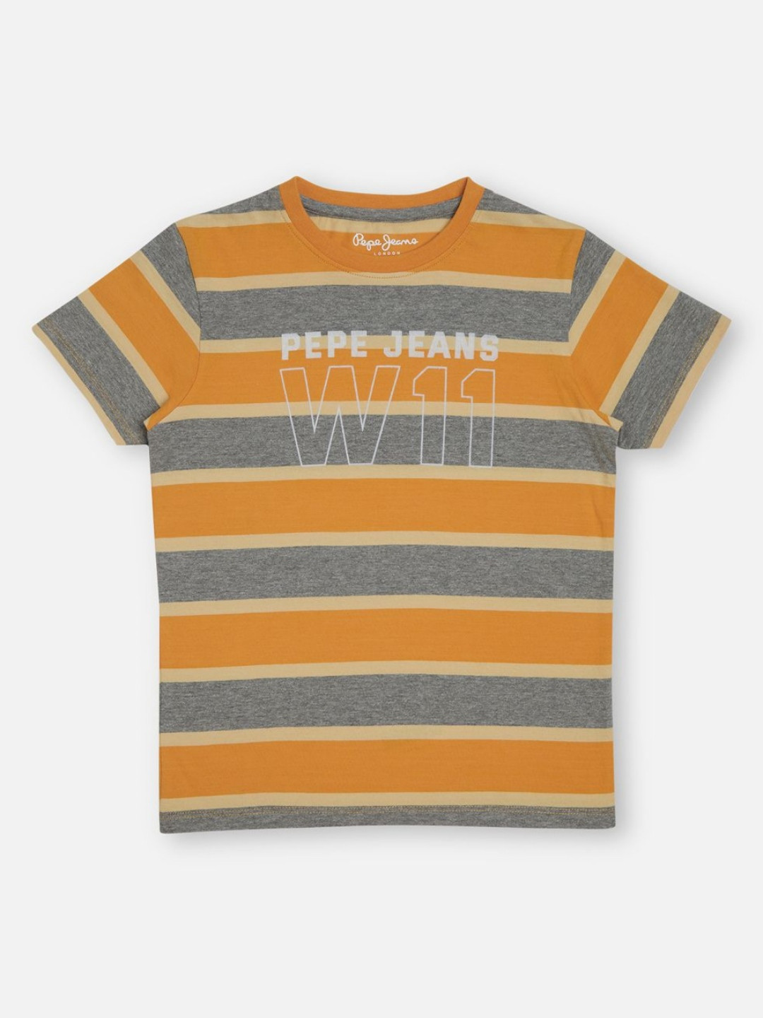 Pepe Jeans Boys Striped Round Neck Pure Cotton T-shirt