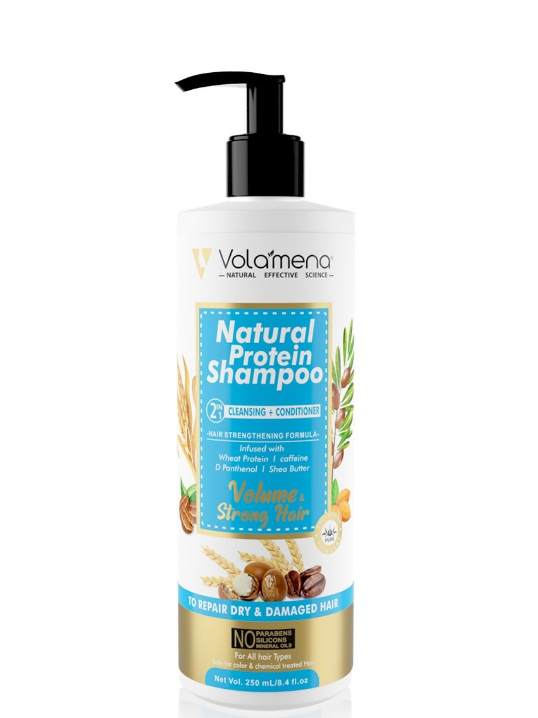 Volamena Natural Protein 2 in 1 Shampoo For Volumizing & Strong Hair- 250ml