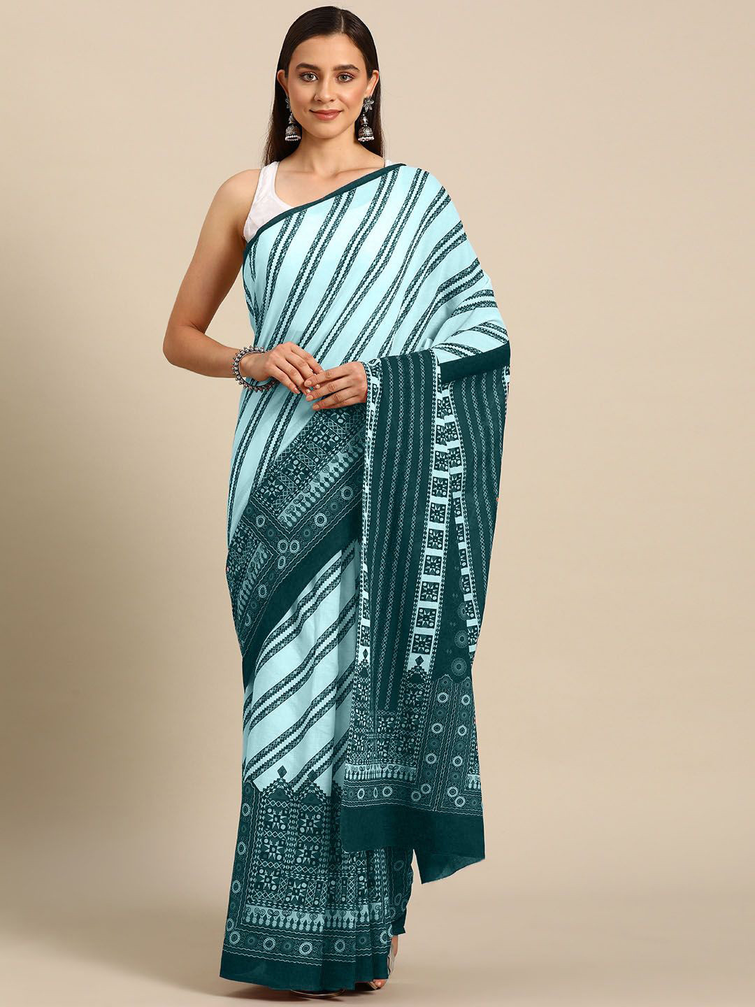 BUTA BUTI Leheriya Pure Cotton Saree