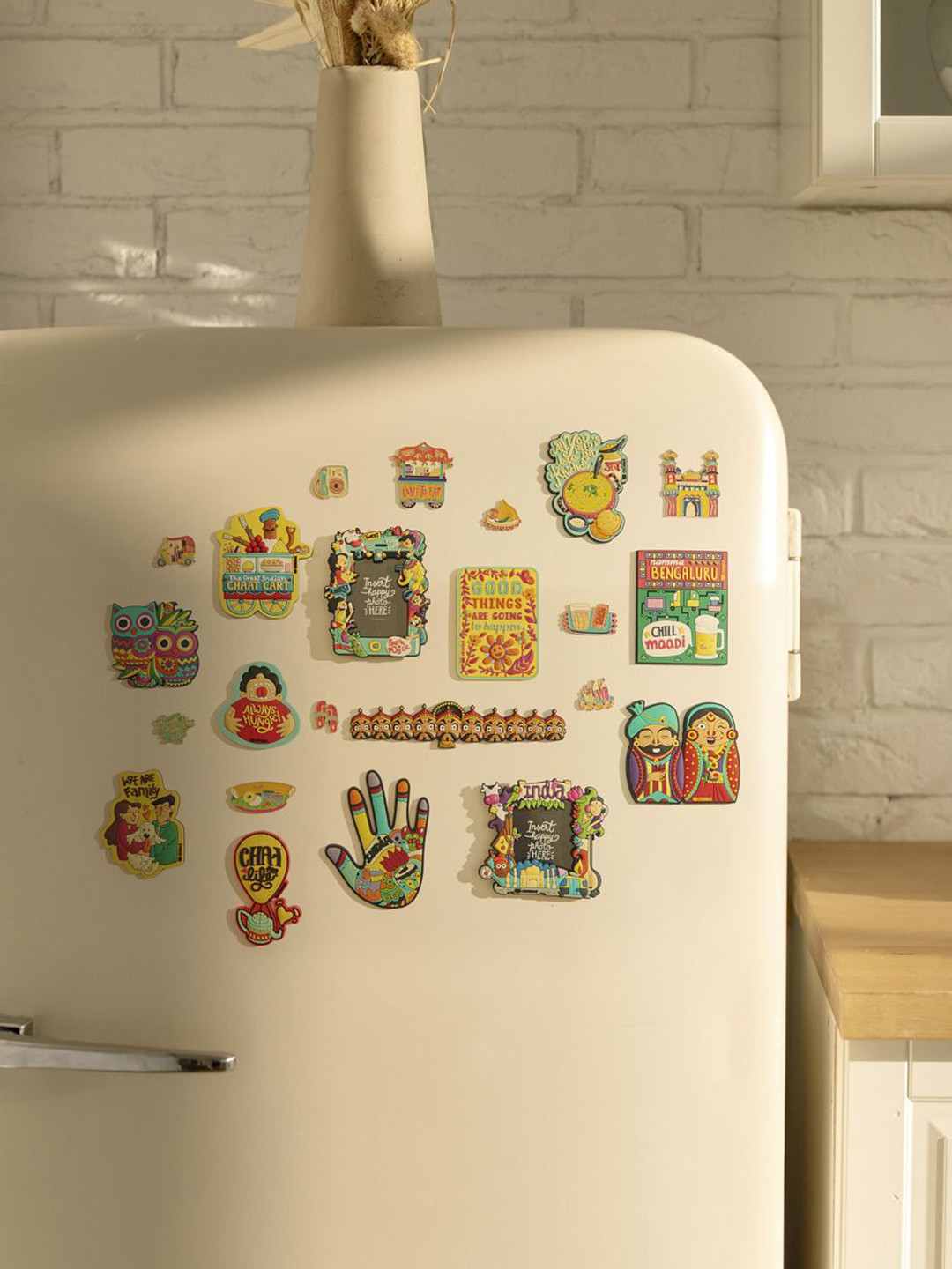 Chumbak Green & Yellow Amazing Yoga Fridge Magnet