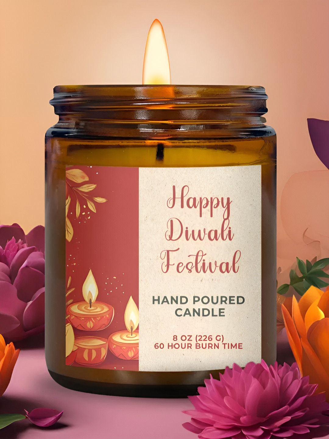 Aromatic Fables Diwali Festive Scented 1 Wick Blueberry Conversational Round Jar Candles