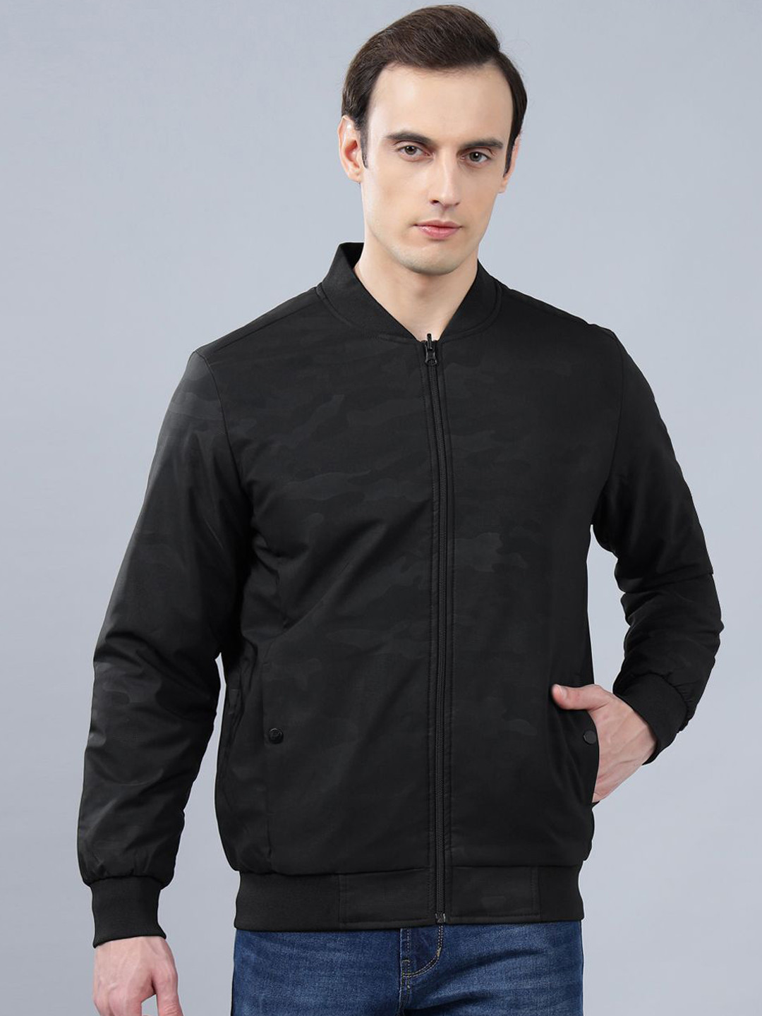 Cantabil Men Camouflage  Winter Bomber Jacket