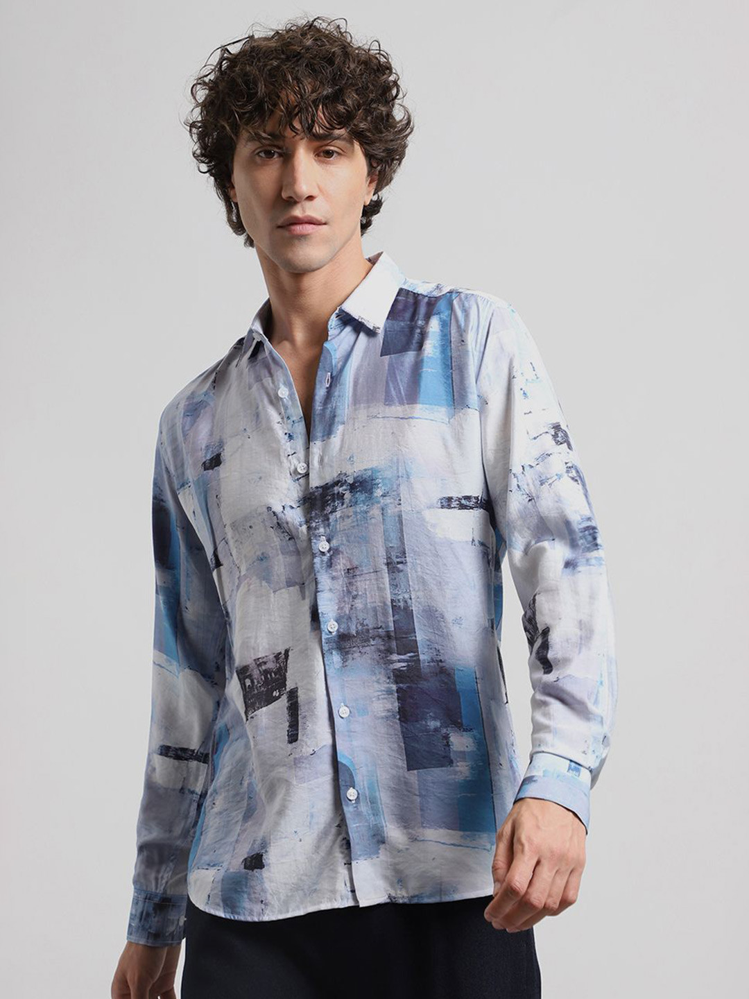 Banana Club Men Classic Slim Fit Opaque Printed Casual Shirt