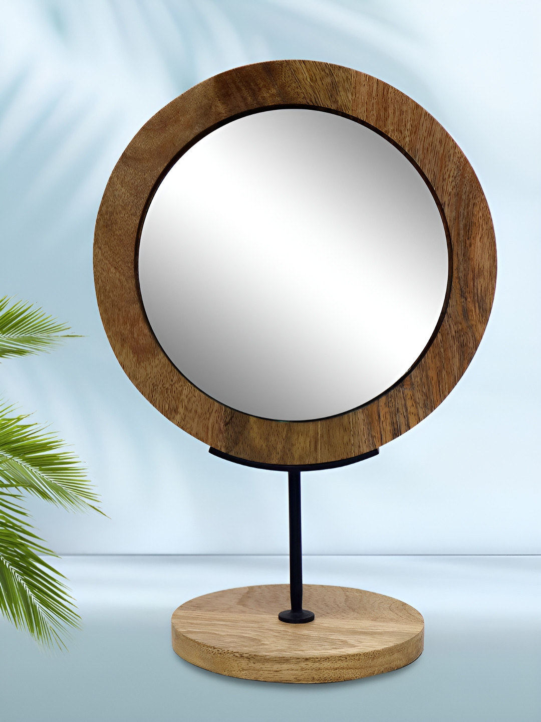 Metalsmith Brown & Black Wooden Table Top Makeup Mirrors