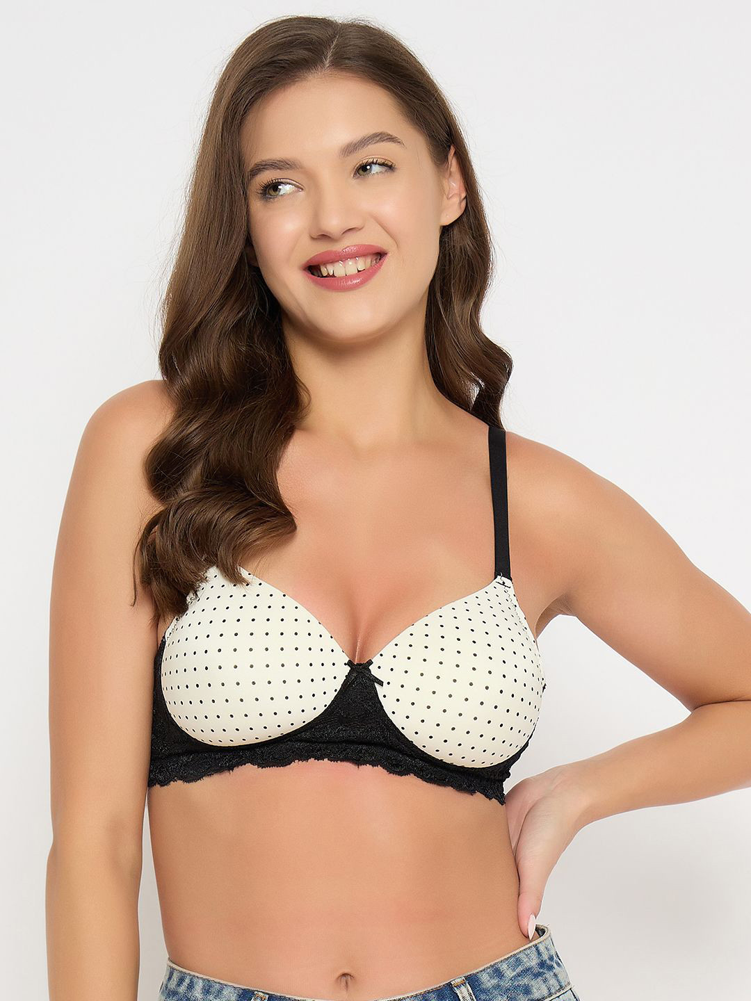 Clovia Polka Dots Full Coverage Lightly Padded Bra
