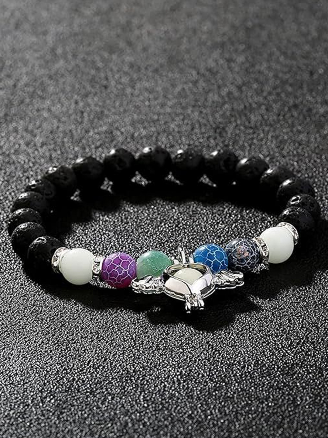 Heer Collection Unisex Beaded Wood Elasticated Bracelet