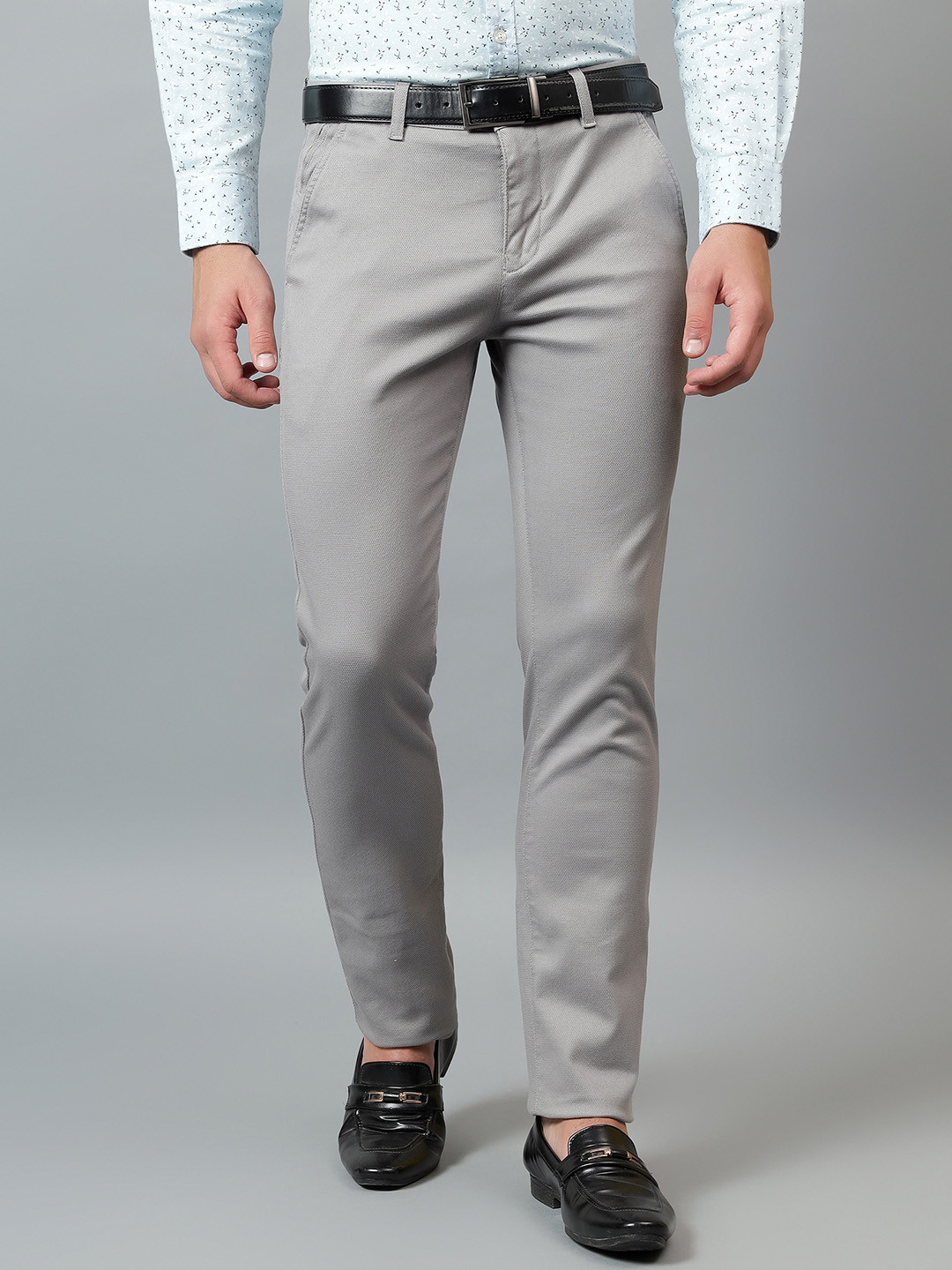 Ostermann Men Mid-Rise Regular Fit Smart Soli Formal Trousers