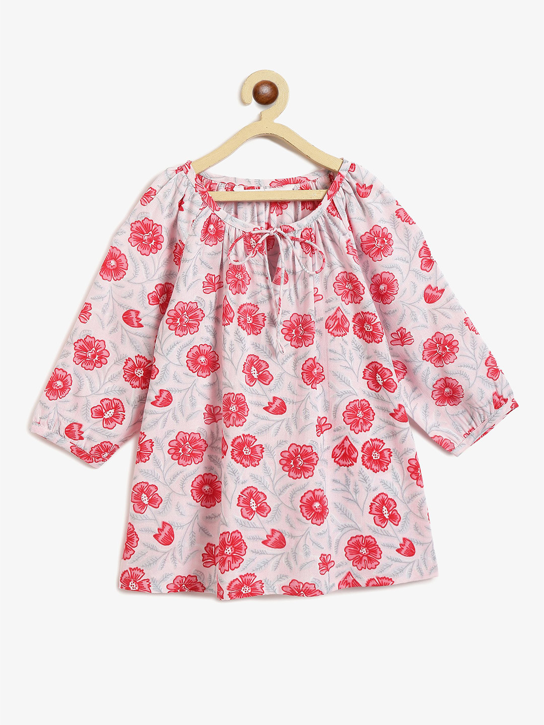 Campana Girls Floral Printed Tie-Up Neck Top