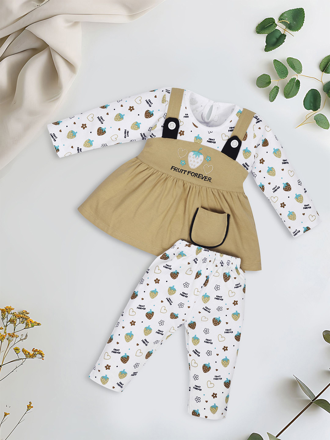 FEBVIBE Print Fit & Flare Kids-Girls Dress