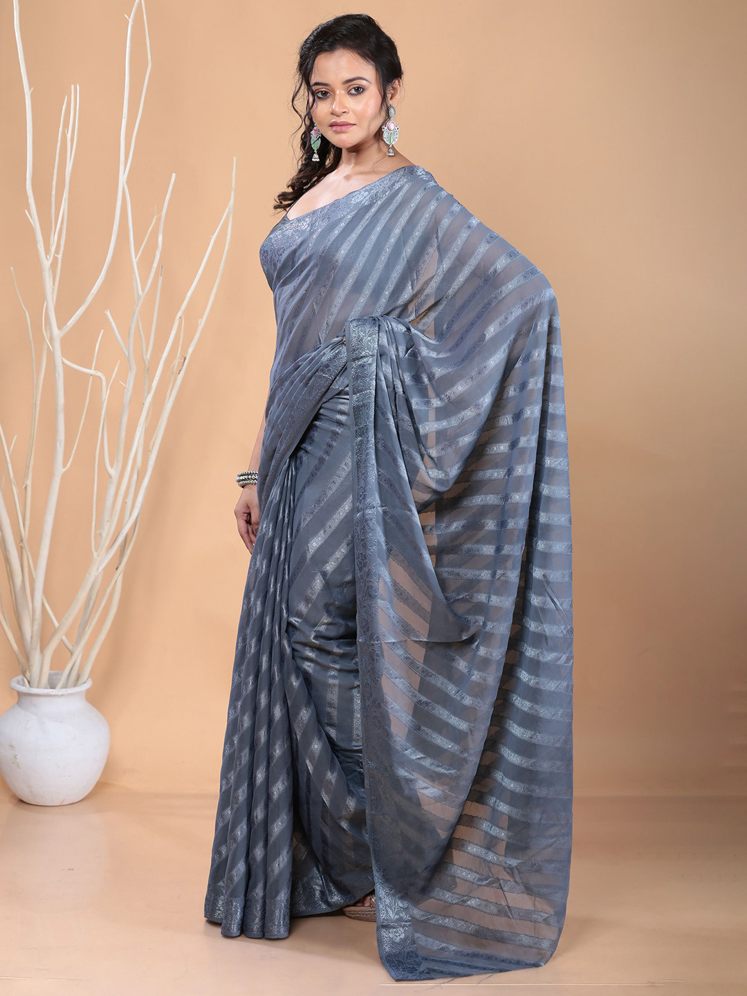 Urbane Essence Woven Design Pure Georgette Saree