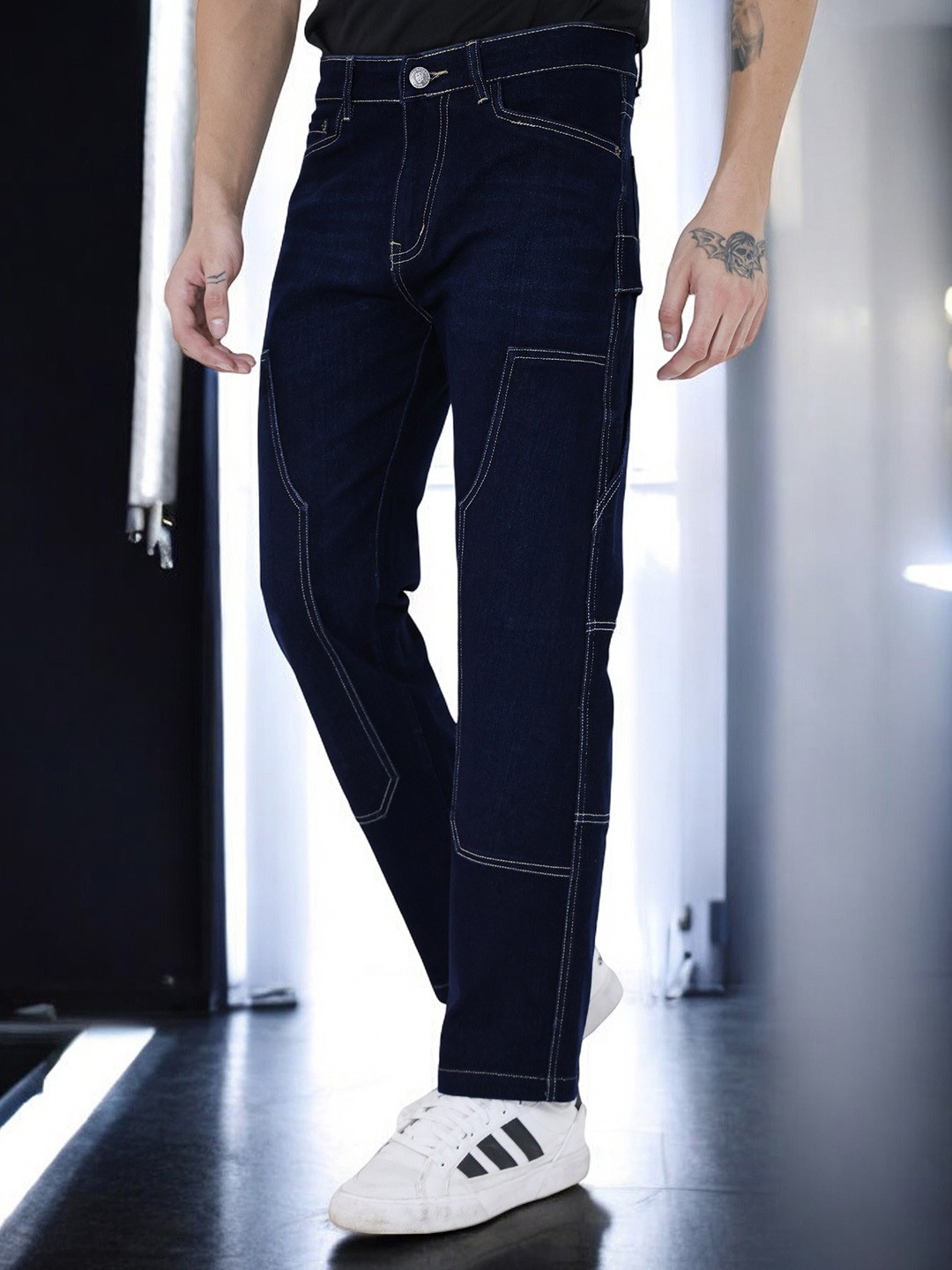 BOTABOCHI Men Relaxed High-Rise Easy Wash Cargos Trousers