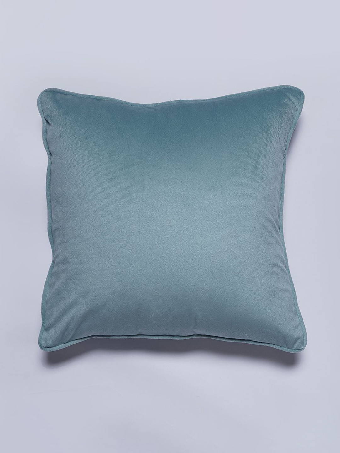 SANSKRUTIHOMES Blue Velvet Durable Square Cushion Covers - 16 x 16 In