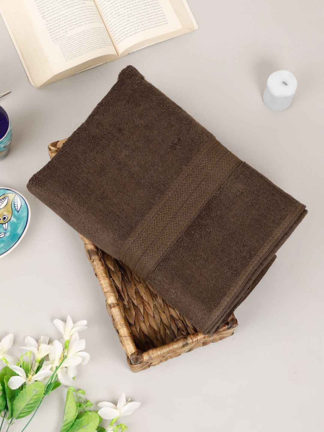 Creeva Classic Brown Cotton 550 GSM Bath Towel