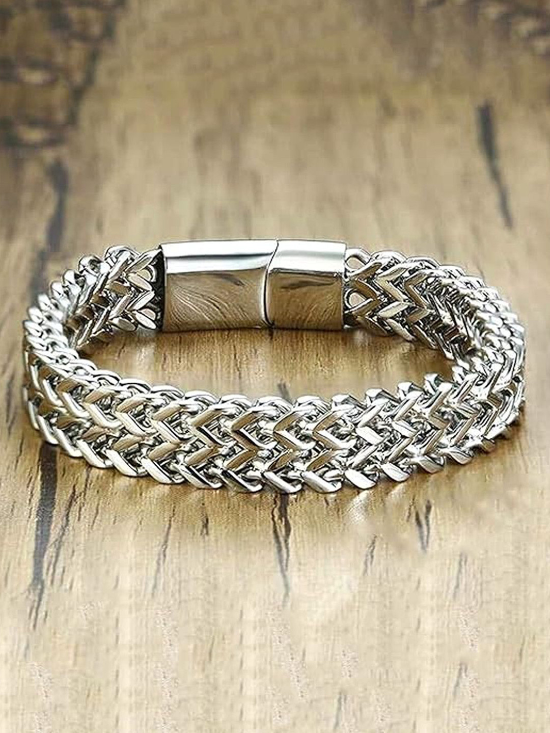 Heer Collection Men Stainless Steel Link Bracelet