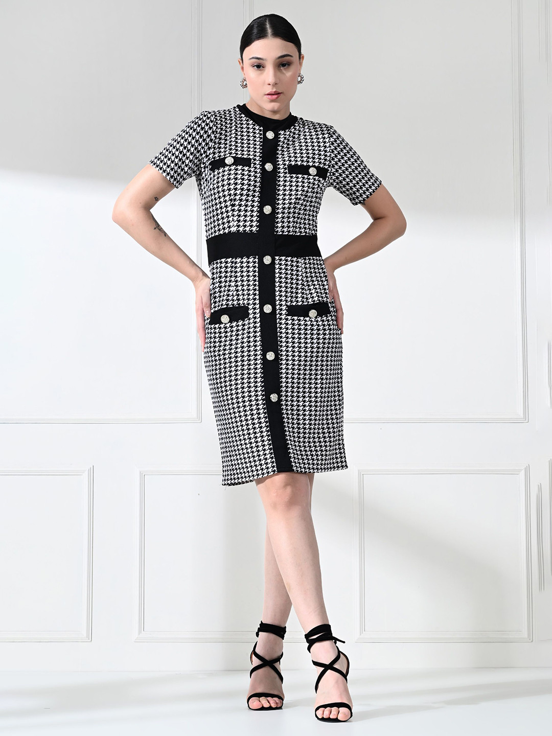 BAESD Print Bodycon Midi Dress for Women