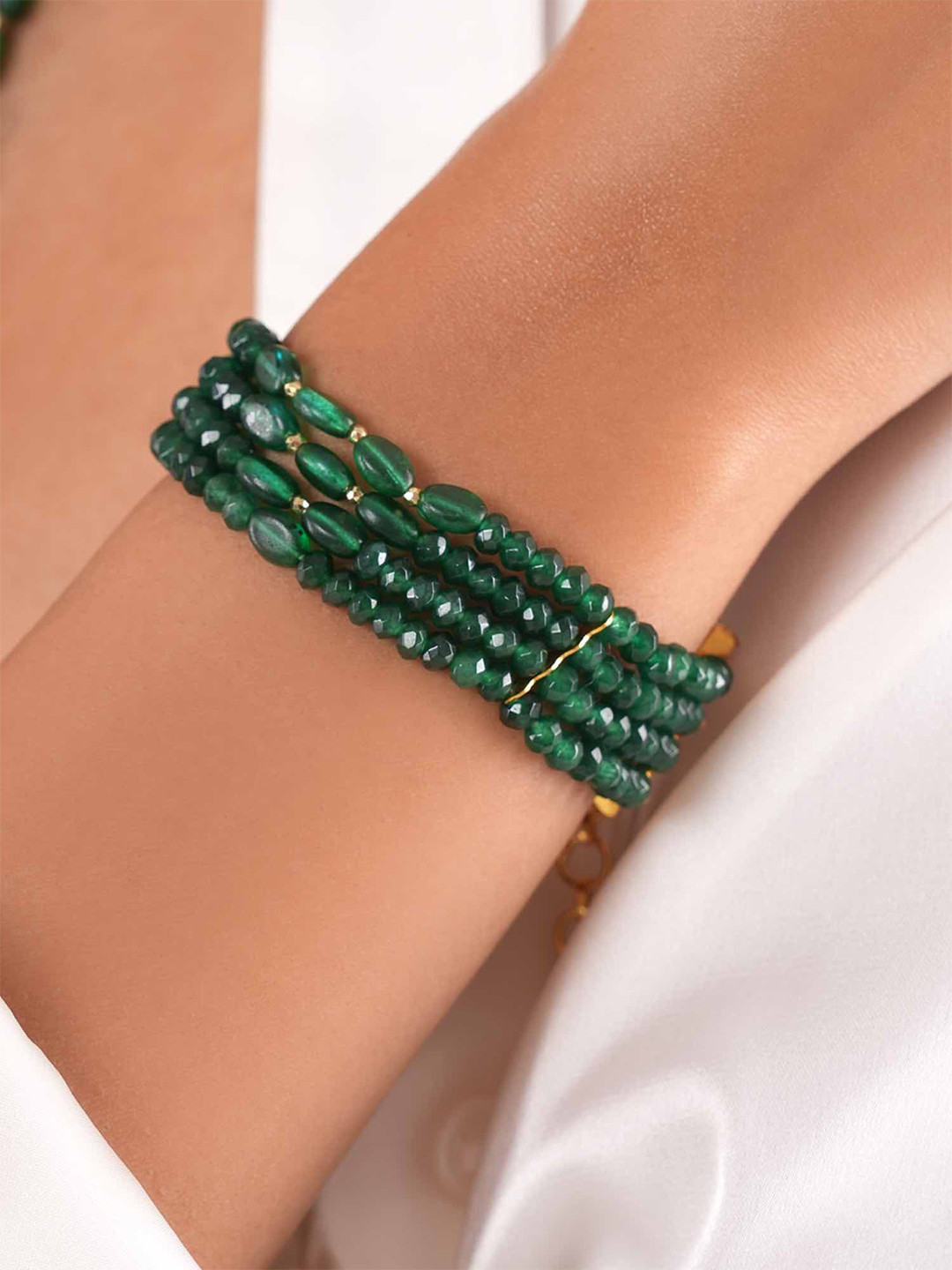D'oro Artificial Beads Wraparound Bracelet