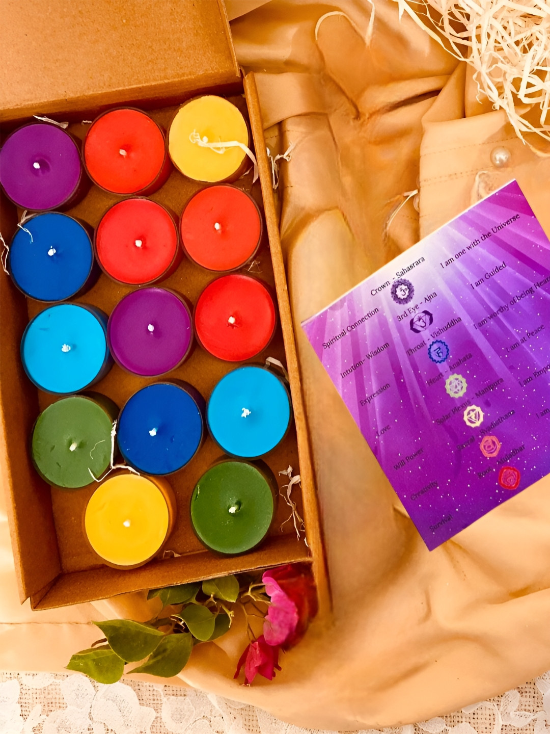 Aromatic Fables Diwali Gifting 14Pcs Scented 1 Wick Scented Solid Round Tea Light Candles