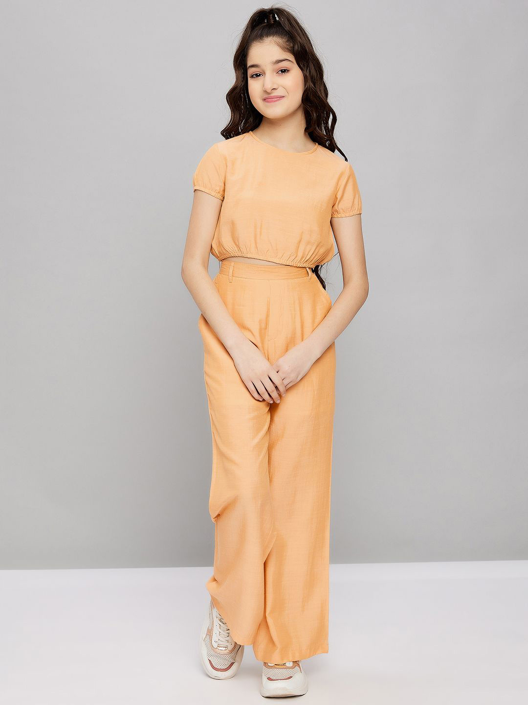 Stylo Bug Girls Round Neck Top With Trousers