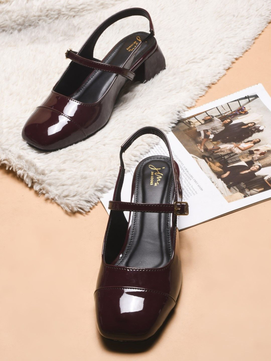 JM Looks Solid Block Sandals