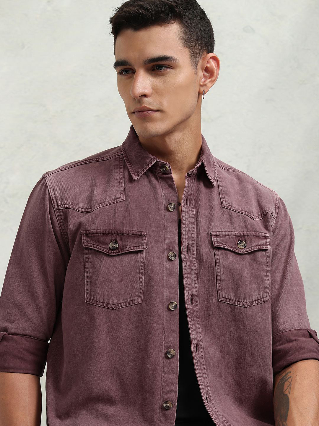 HIGHLANDER Men Oversized Denim Shirt