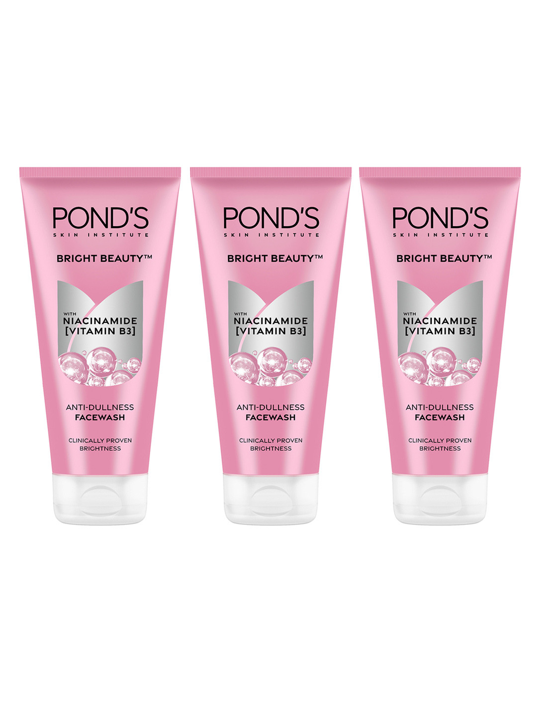 Ponds Set of 3 Bright Beauty Facewash with Niacinamide for Glass Skin - 200 g each