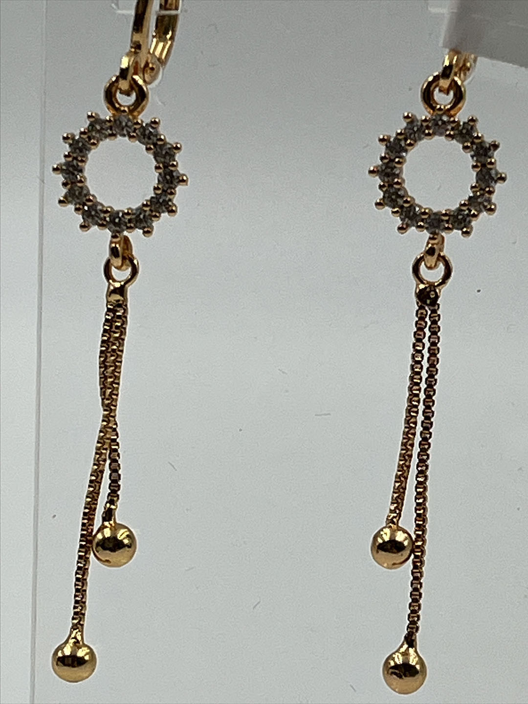 DRAMATIC EFFECT Rose Gold Plated Artificial Stones Drop Earrings